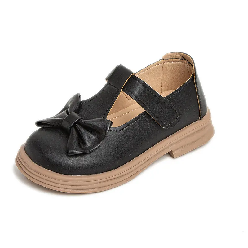 Girls Leather Shoes 2025 Spring Autumn New Arrival Korean-Style Fashion Kids Bow Princess Shoes Soft-Soled Mary Janes Wholesale