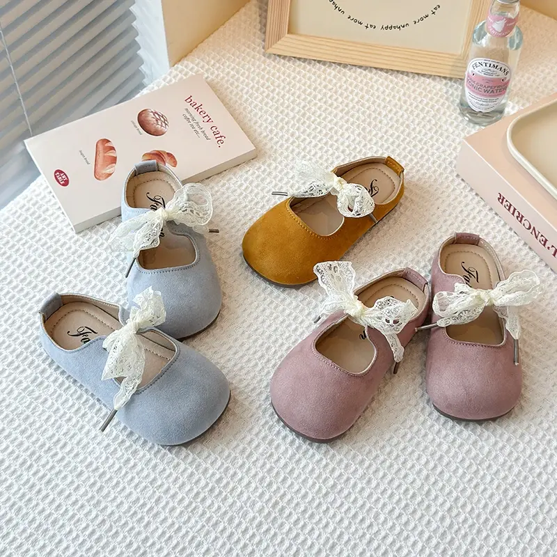 2025 Children Leather Shoes for Girls Spring Autumn New Fashion Korean Style Soft Bottom Anti-slippery Versatile Princess Mules