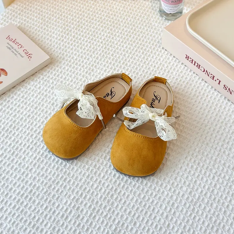 2025 Children Leather Shoes for Girls Spring Autumn New Fashion Korean Style Soft Bottom Anti-slippery Versatile Princess Mules