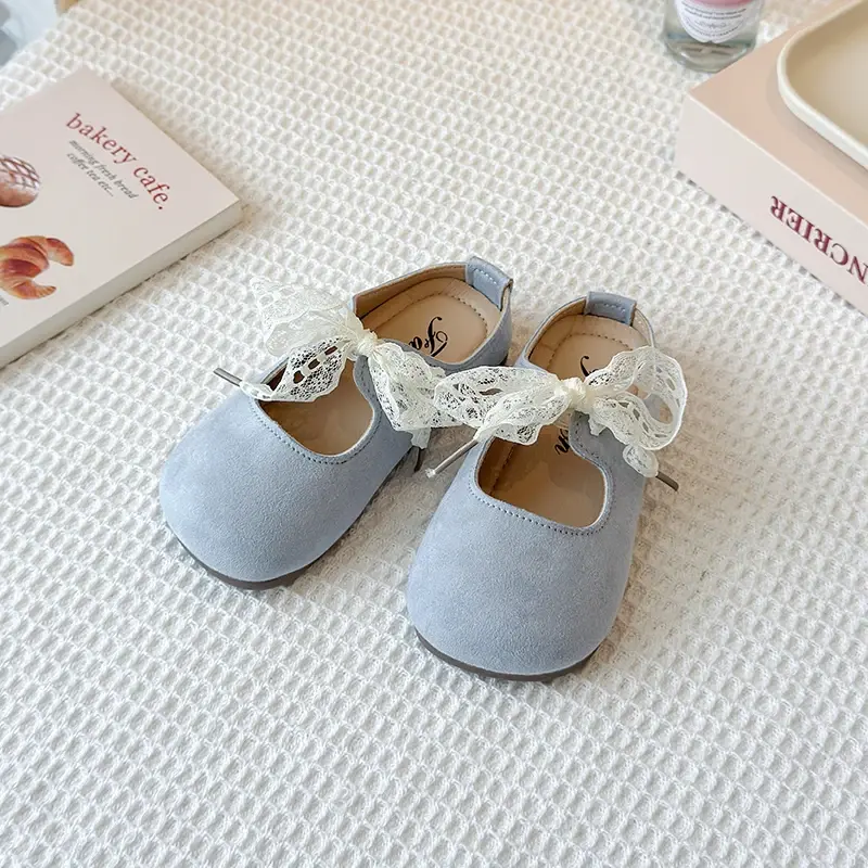 2025 Children Leather Shoes for Girls Spring Autumn New Fashion Korean Style Soft Bottom Anti-slippery Versatile Princess Mules