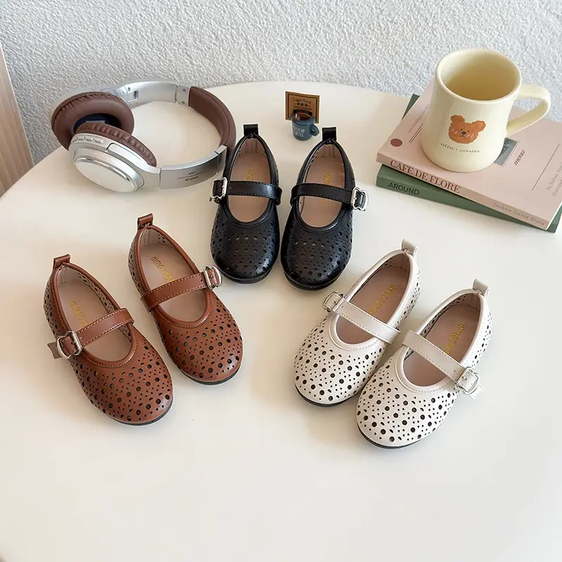 2025 Children Casual Shoes for Girls Summer New Fashion Korean Style Soft Sole Anti-slippery Versatile Princess Cut-outs Sandals