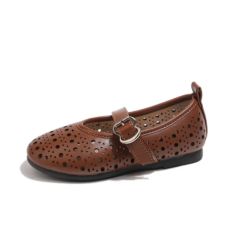 2025 Children Casual Shoes for Girls Summer New Fashion Korean Style Soft Sole Anti-slippery Versatile Princess Cut-outs Sandals