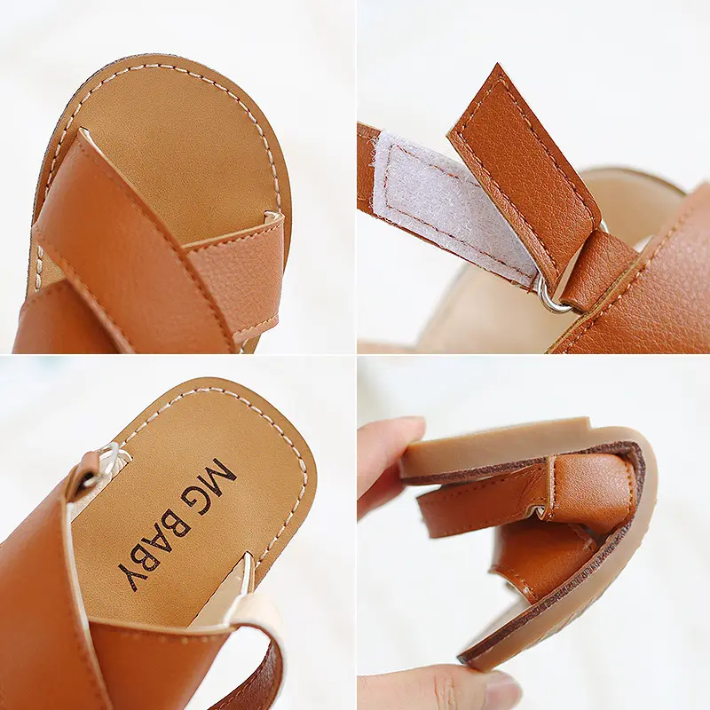 Toddlers Boys Girls Sandals 2025 Summer Children Beach Shoes Kids Fashion Sandals Cross-tied Anti-sliperry Soft Simple New Hot