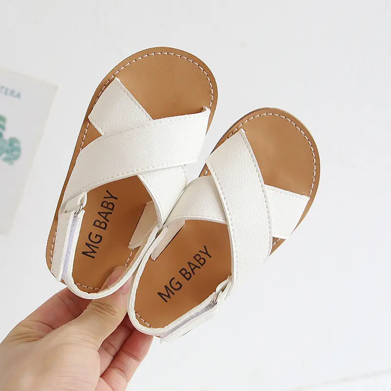 Toddlers Boys Girls Sandals 2025 Summer Children Beach Shoes Kids Fashion Sandals Cross-tied Anti-sliperry Soft Simple New Hot