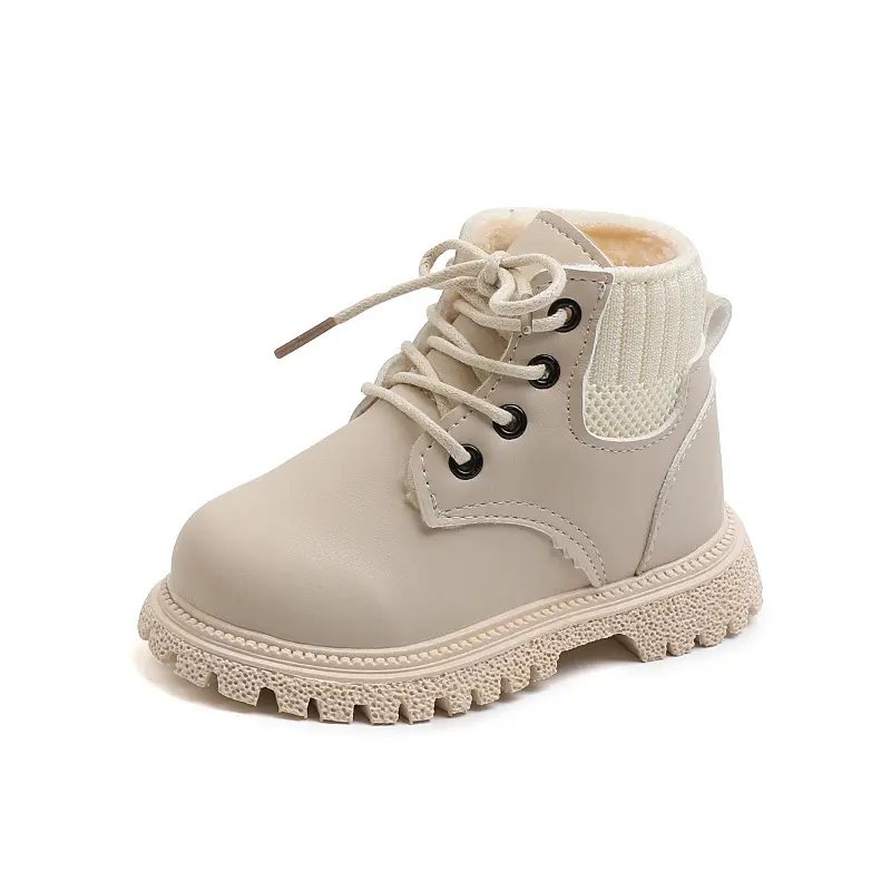 Toddlers Kids Tide Boots Autumn Winter Warm Thick Cotton Boys Girls Snow Boots Little Children Leather Cotton Boots Fashion Soft