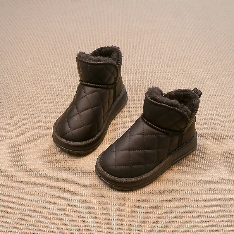 Unisex Kids Snow Boots Boys Girls Ankle Boots 2024 Autumn Winter Warm Thick Cotton Children Thermal Boots Fashion Classic 26-37