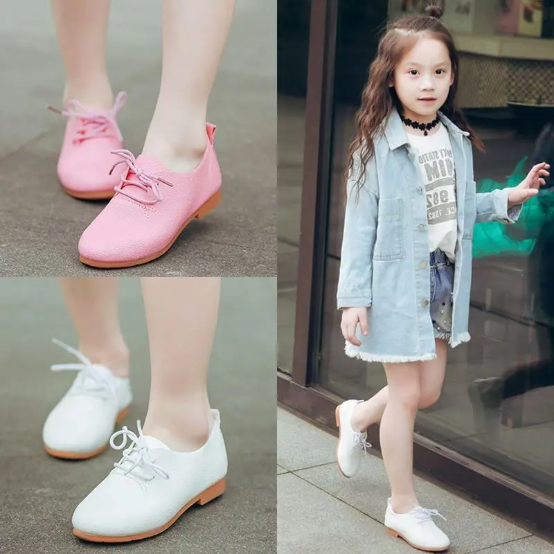 JGSHOWKITO Kids Shoes Boys Shoes Children's Casual Sneakers Girls Flats Candy Color Soft Lace-up Classical Comfortable Hot New