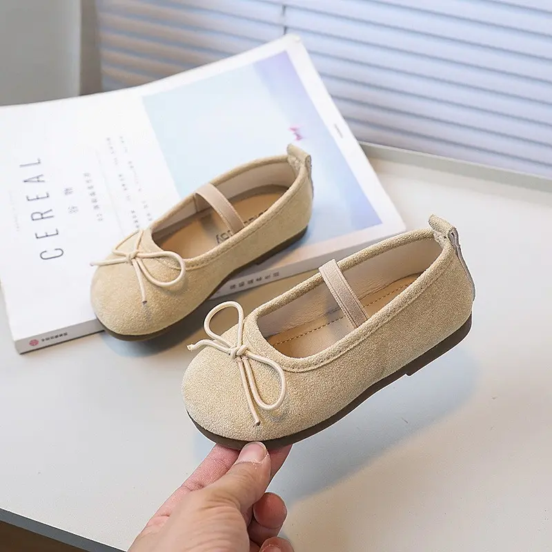 Spring Autumn New Children's Shoe for Girl Fashion Simple Bowknot Kids Leather Shoes Soft Ballet Versatile Toddlers Causal Shoes
