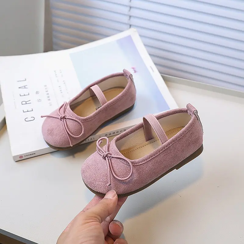 Spring Autumn New Children's Shoe for Girl Fashion Simple Bowknot Kids Leather Shoes Soft Ballet Versatile Toddlers Causal Shoes