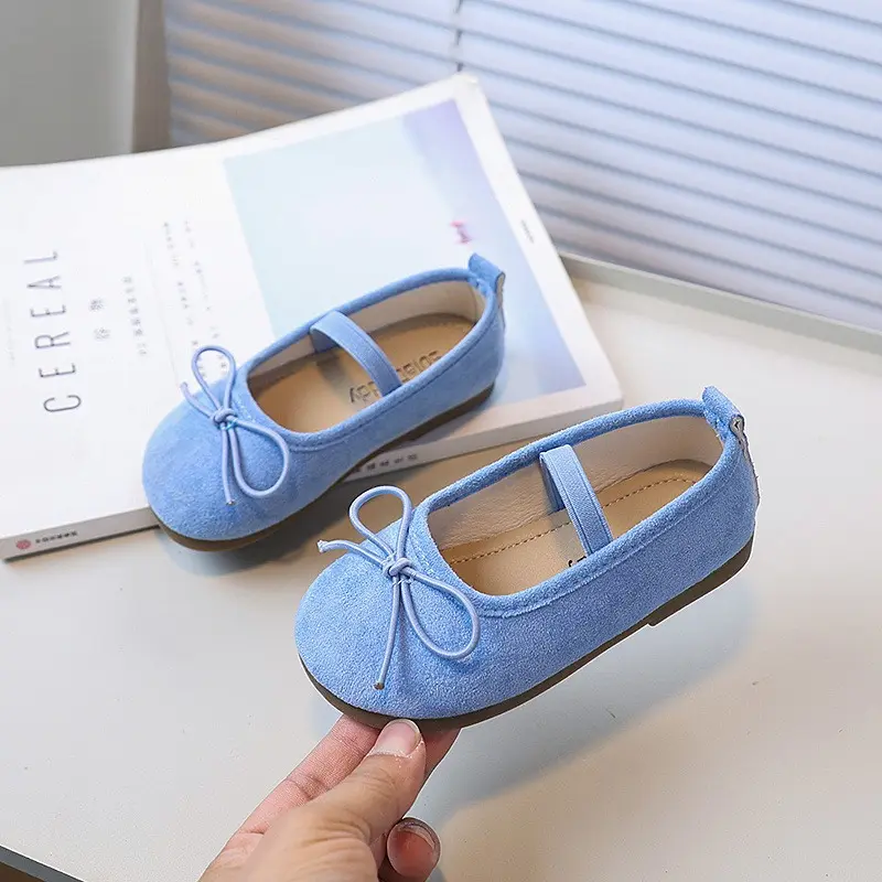 Spring Autumn New Children's Shoe for Girl Fashion Simple Bowknot Kids Leather Shoes Soft Ballet Versatile Toddlers Causal Shoes