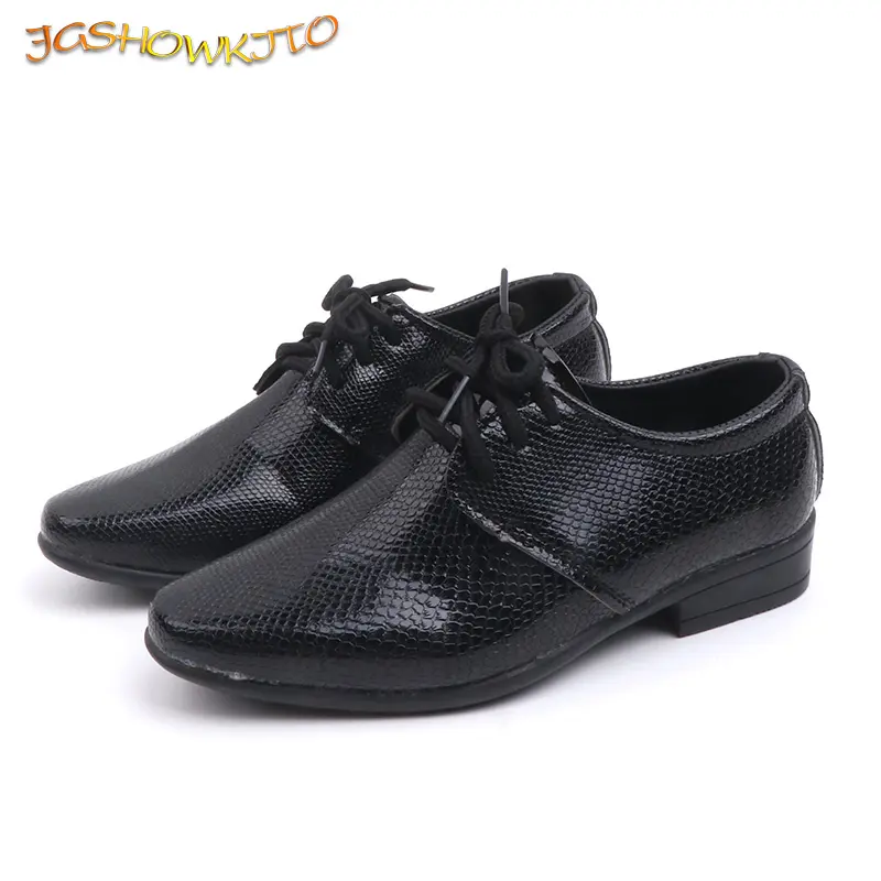 JGSHOWKITO Boys Leather Shoes Kids Flats Lace-up Children's Wedding Shoes For Toddlers Boy & Big Boys Fashion For Performance