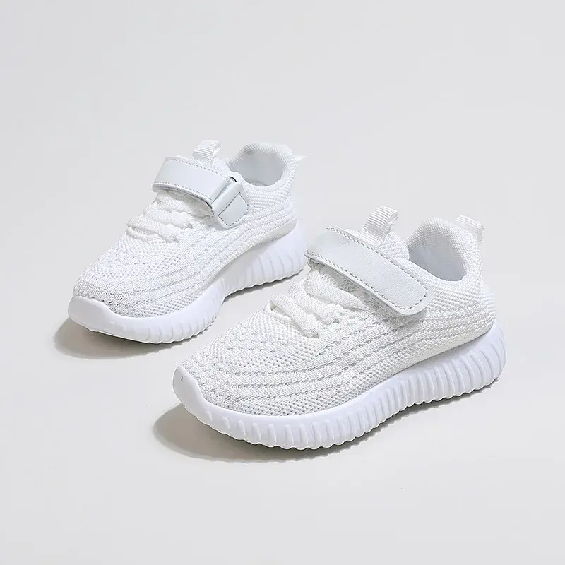 Boys Shoes 2023 Four Seasons Versatile Solid Color Children's Breathable Double Mesh Sports Shoes Girls Soft Sole Sneakers New