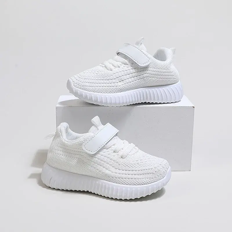 Boys Shoes 2023 Four Seasons Versatile Solid Color Children's Breathable Double Mesh Sports Shoes Girls Soft Sole Sneakers New