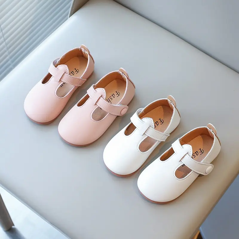 Toddlers Girls Leather Shoes Princess Sweet Simple Classic Kids Leather Flats for Medium Girl Children Dress Shoes for Wedding