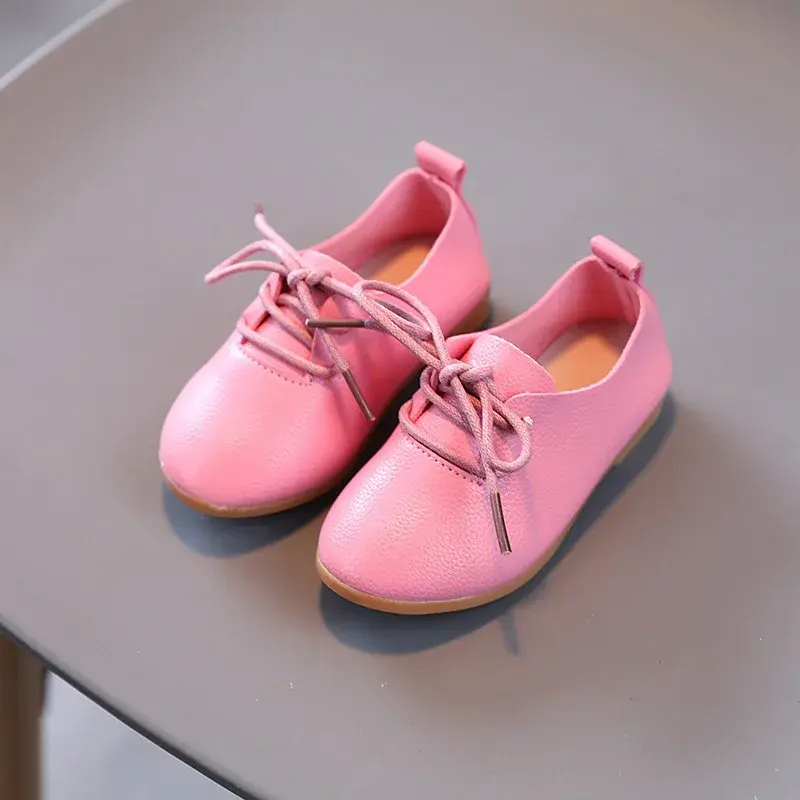 Children's Casual Shoes for Boys Girls Toddlers Big Kids School Students White Flats Leather Shoes Classic Fashion Soft Lace-up