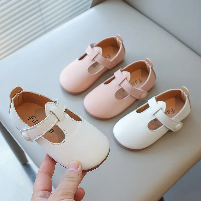Toddlers Girls Leather Shoes Princess Sweet Simple Classic Kids Leather Flats for Medium Girl Children Dress Shoes for Wedding