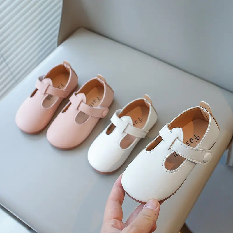 Toddlers Girls Leather Shoes Princess Sweet Simple Classic Kids Leather Flats for Medium Girl Children Dress Shoes for Wedding