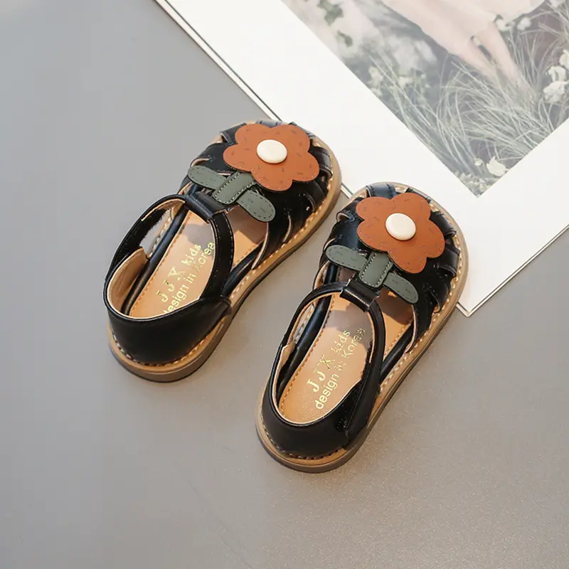 Toddler Girls Sandals Summer New Cute Children's Princess Flower Flat Sandals Fashion Sweet Kids Versatile Walking Beach Shoes