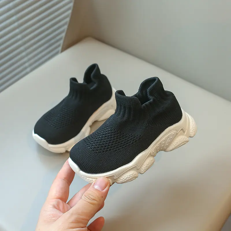 Kids Casual Shoes Children Sock Sneakers Stretch Fabric Slip-on Boys Girls Socks Shoes Breathable Autumn 2024 New Fashion 21-30