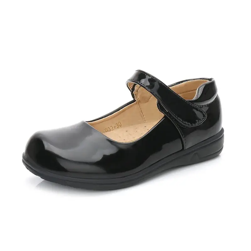 Children's Leather Shoes Spring Autumn Versatile Black School Girl Shoes Fashion Kids School Uniform Performance Shoes Versatile