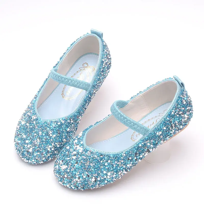 Children's Leather Shoes Fashion Sequins Princess Causal Girls' Flat Shoes for Ballet Performance Spring Autumn Kids Party Shoes