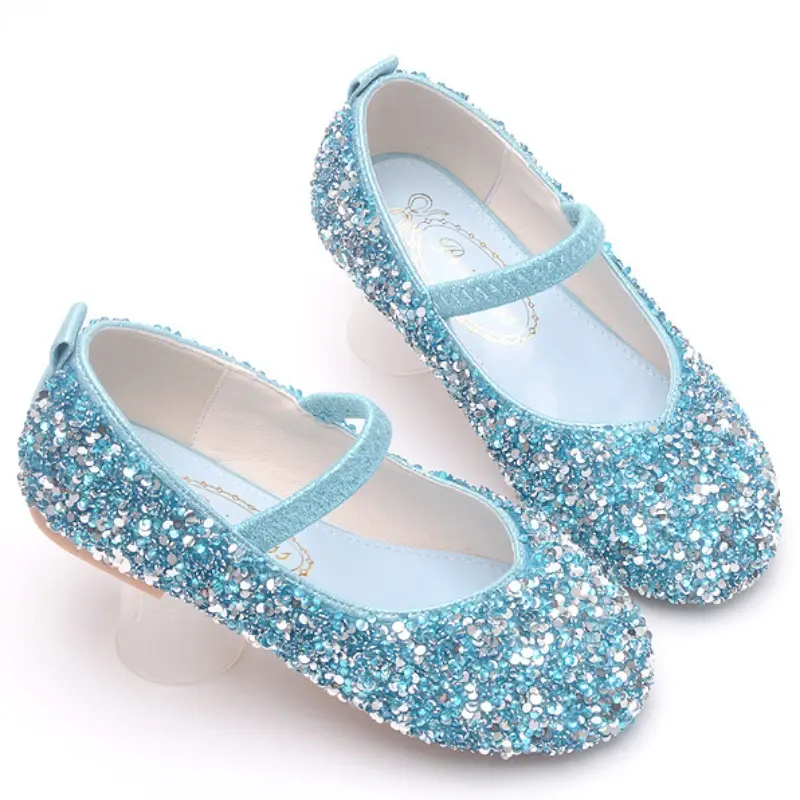 Children's Leather Shoes Fashion Sequins Princess Causal Girls' Flat Shoes for Ballet Performance Spring Autumn Kids Party Shoes