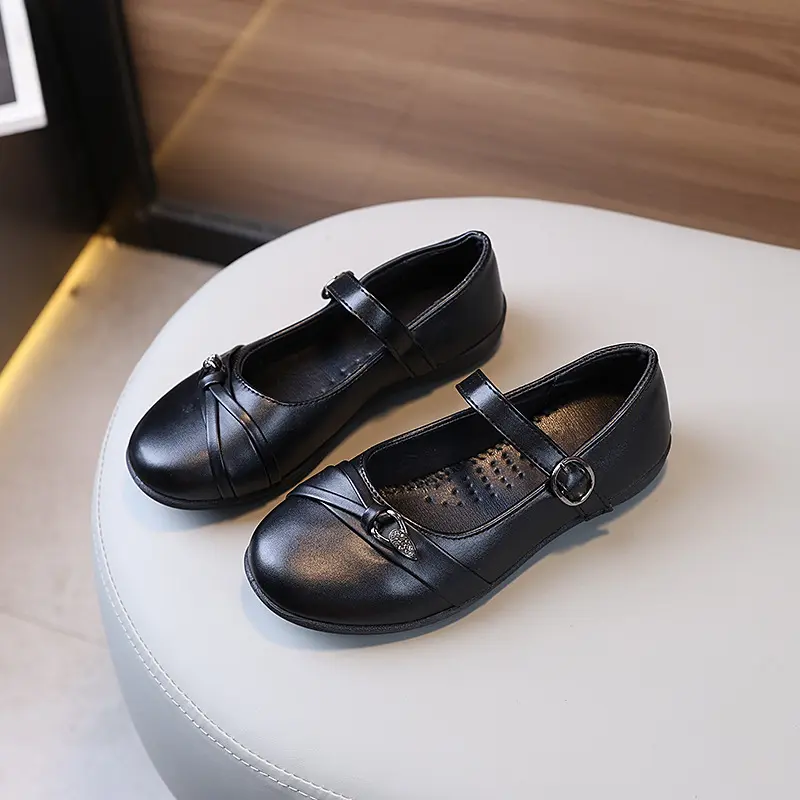 Little Girl Leather Shoes Children School Uniform Formal Shoes Black Versatile Kids Spring Autumn Performance Flat Shoes Fashion
