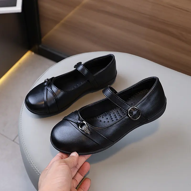 Little Girl Leather Shoes Children School Uniform Formal Shoes Black Versatile Kids Spring Autumn Performance Flat Shoes Fashion