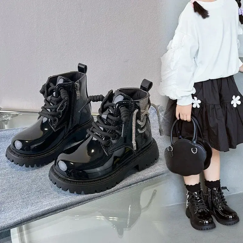 2024 Children Short Boots for Girl Autumn New Fashion Korean Style Soft Bottom Anti-slippery Chic Versatile Casual Leather Shoes