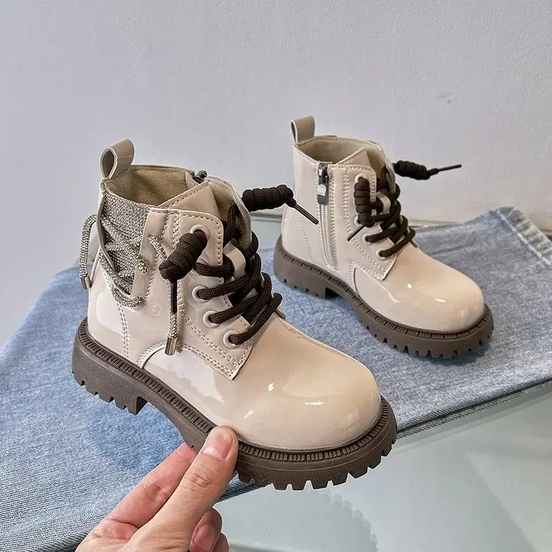 2024 Children Short Boots for Girl Autumn New Fashion Korean Style Soft Bottom Anti-slippery Chic Versatile Casual Leather Shoes