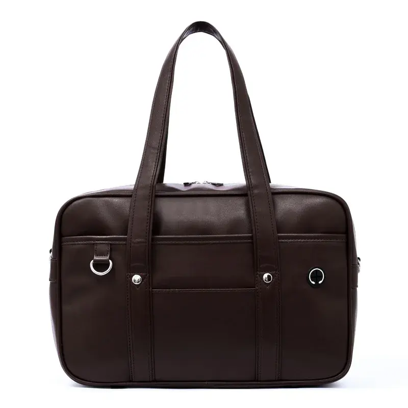 Girls Casual PU Shoulder Bag Kids Junior High School Students Bag Versatile Children Uniform Handbag Solid Color Simple Fashion