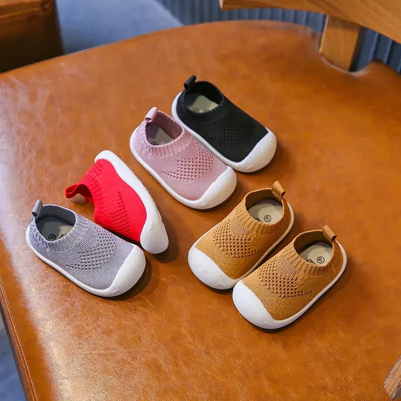 Baby Boys Casual Shoes Toddlers Girls Sneakers Stretch Fabric Kids Shoes Slip-on Soft Anti-skid Children Breathable Baby Flats