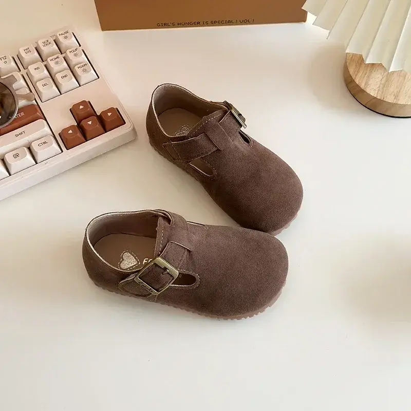 2025 Spring New Children Leather Shoes for Girls Fashion Korean Style Soft Anti-slippery Chic Versatile Breathable Flats