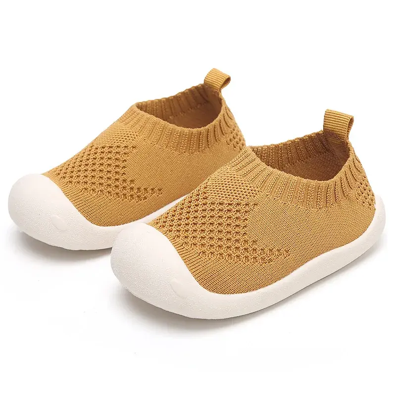 Baby Boys Casual Shoes Toddlers Girls Sneakers Stretch Fabric Kids Shoes Slip-on Soft Anti-skid Children Breathable Baby Flats