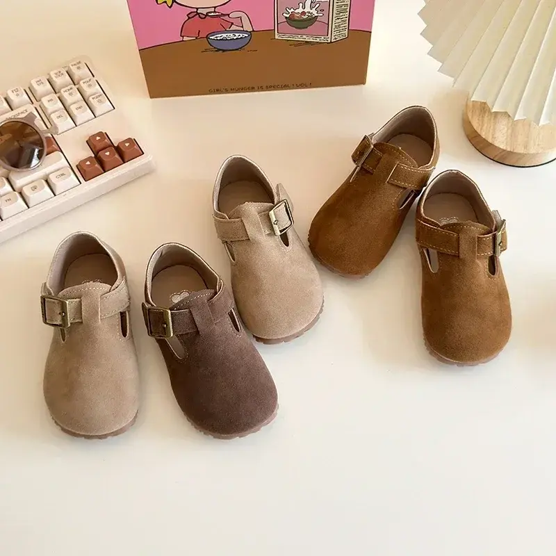 2025 Spring New Children Leather Shoes for Girls Fashion Korean Style Soft Anti-slippery Chic Versatile Breathable Flats
