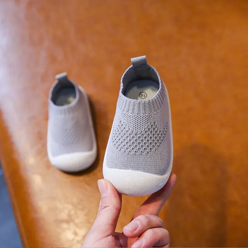 Baby Boys Casual Shoes Toddlers Girls Sneakers Stretch Fabric Kids Shoes Slip-on Soft Anti-skid Children Breathable Baby Flats
