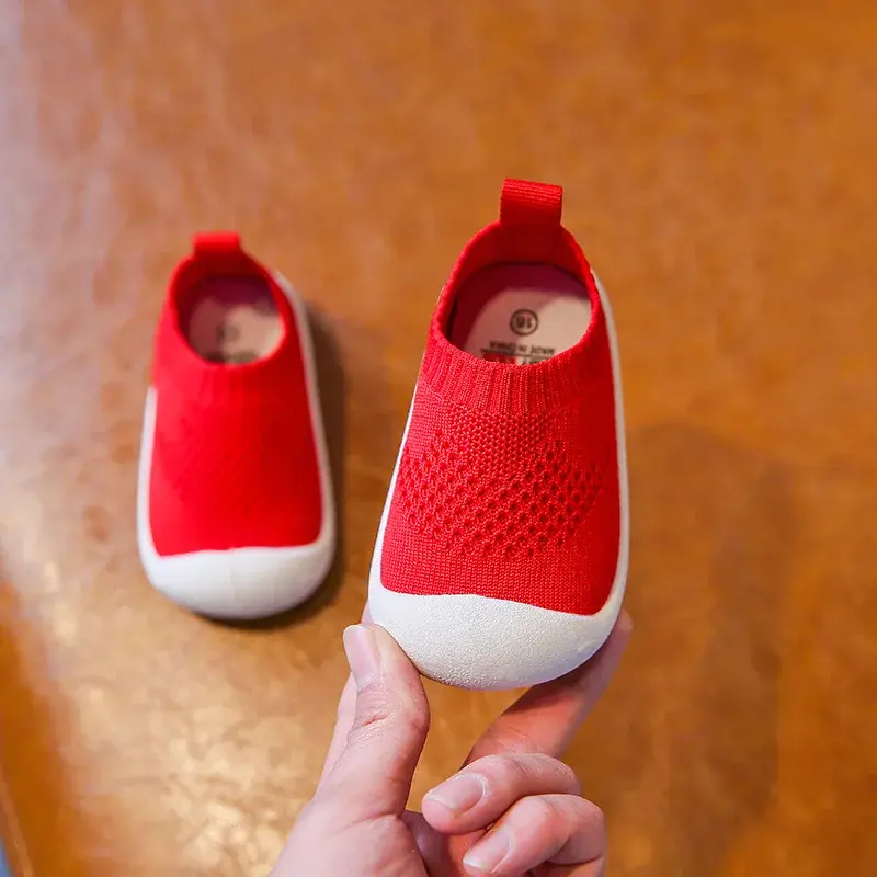 Baby Boys Casual Shoes Toddlers Girls Sneakers Stretch Fabric Kids Shoes Slip-on Soft Anti-skid Children Breathable Baby Flats
