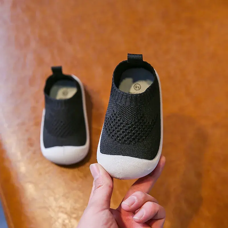 Baby Boys Casual Shoes Toddlers Girls Sneakers Stretch Fabric Kids Shoes Slip-on Soft Anti-skid Children Breathable Baby Flats