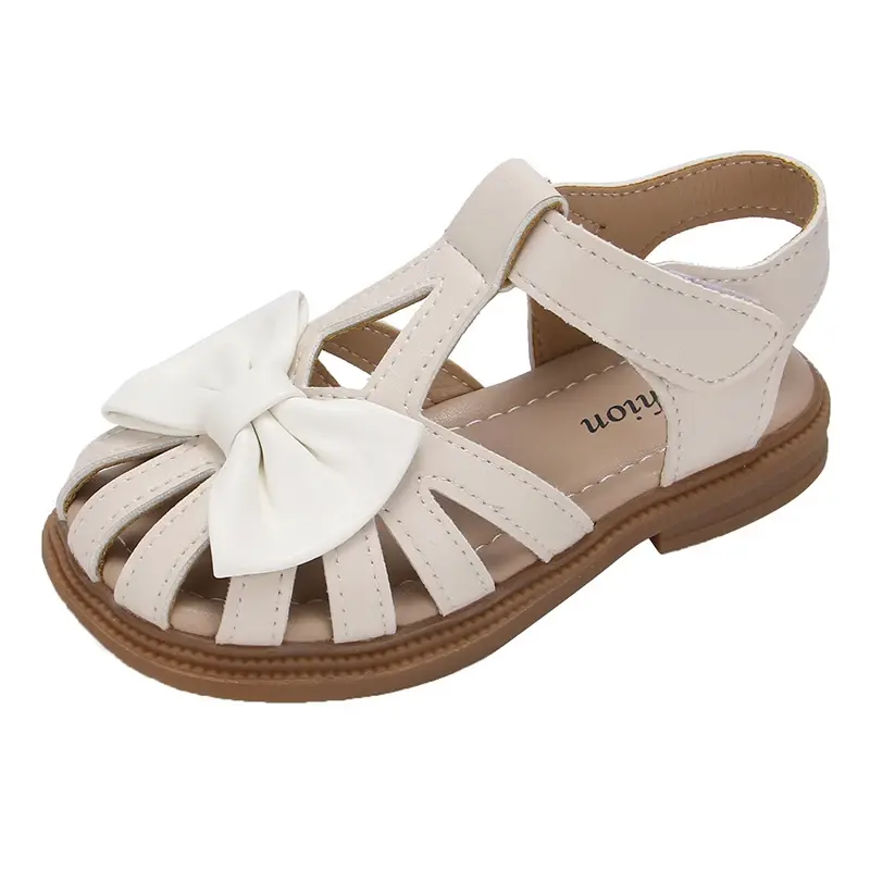 Baby Sandals for Girl Peep-toe Breathable Bow-knot Princess Children Fashion Soft 2024 Summer New Girls Sandals Cute Versatile