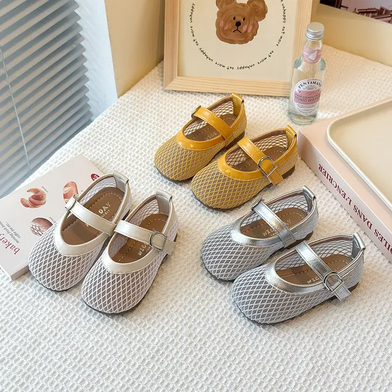 2025 Children Fashion Sandals for Girls Summer New Fashion Korean Style Soft Bottom Anti-slippery Versatile Cut-outs Beach Shoes