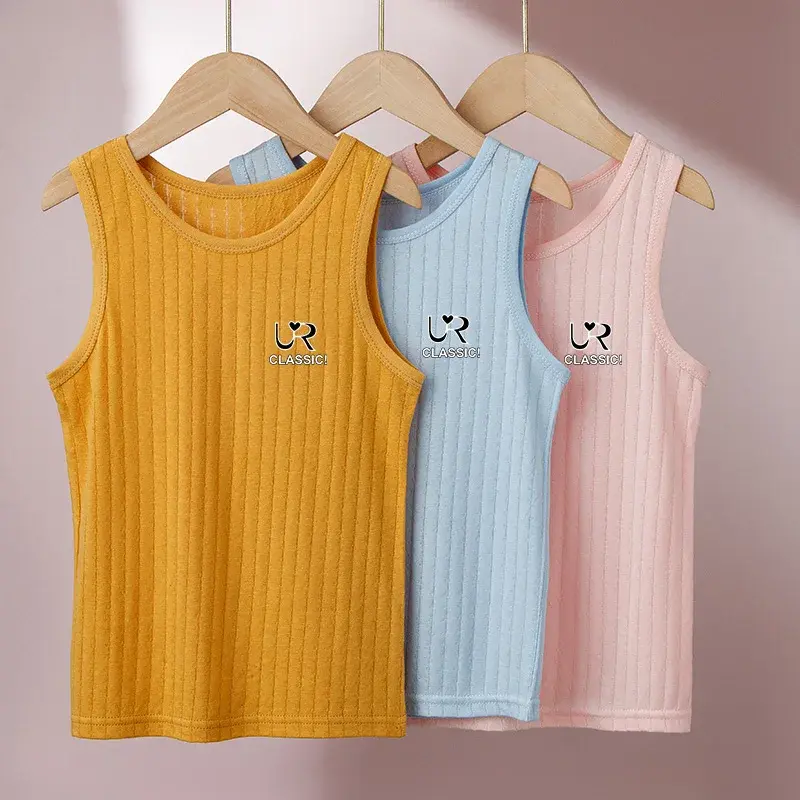 Kids Underwear Tee Boys Vests Children Summer Vest Tops for Girls Candy Tank Top Boy Clothes Cotton Tees Sleeveless T-shirt Soft