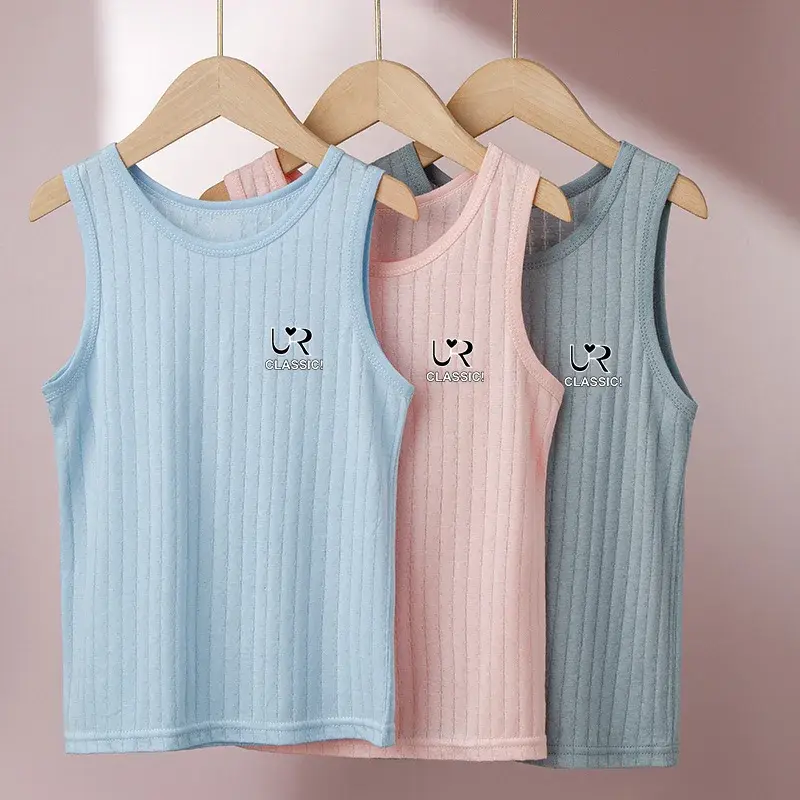 Kids Underwear Tee Boys Vests Children Summer Vest Tops for Girls Candy Tank Top Boy Clothes Cotton Tees Sleeveless T-shirt Soft