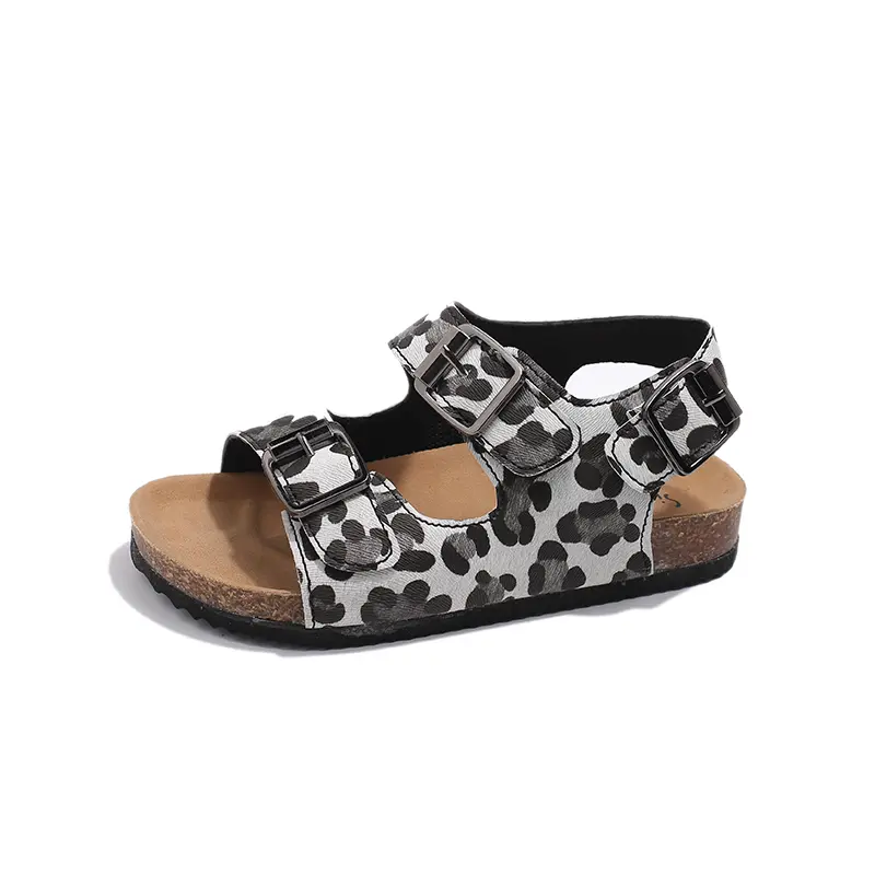 Fashion Kids Summer Sandals for Boys Girls Medium Big Children Beach Sandals Open Toes Leopard Prints Hot Sale Classic Buckle