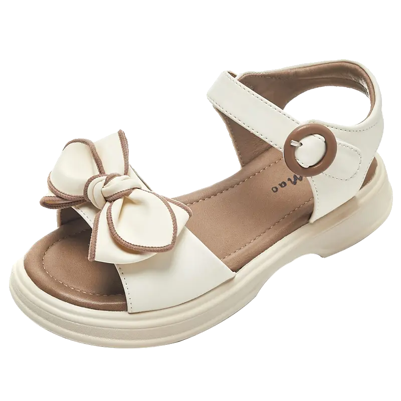 Girls Bowtie Sandals Sweet Princess Classic Simple Summer 2024 New Children Sandals for Girls Outdoor Beach Shoes Cute Bow-knot