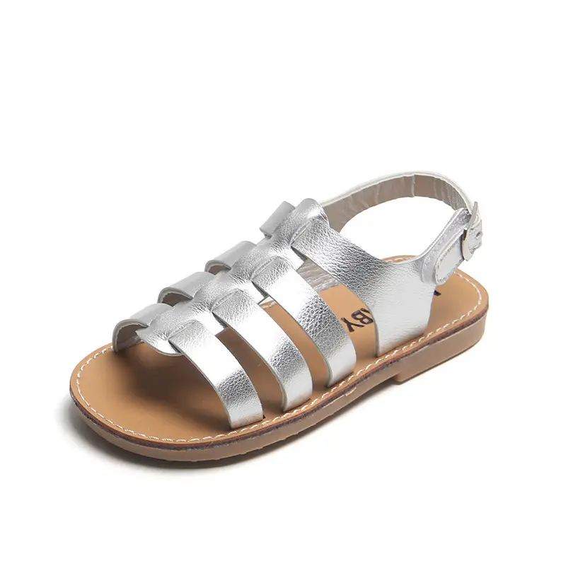 Toddler Girls Sandals Summer Kids Woven Little Boys Causal Flat Sandals Fashion Soft Bottom Children's Open-toe Roman Sandals