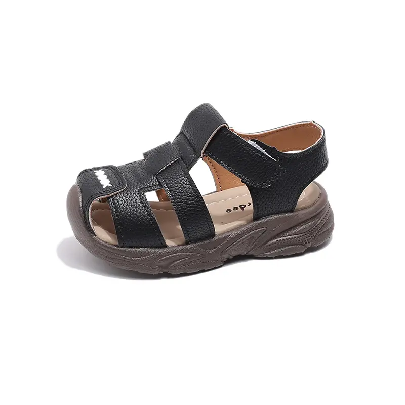 Baby Boys Summer Sandals Kids Beach Shoes Classic Fashion Hollow Toe-capped Anti-kick Toddlers Kindergarten Sandals Breathable