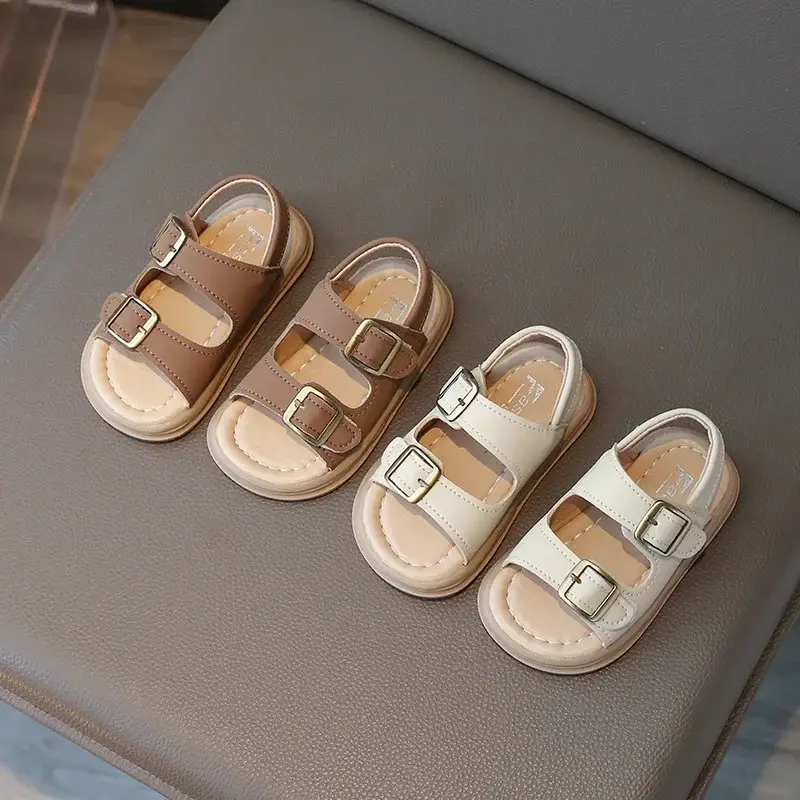 2024 Children Sandals for Girls and Boys Summer New Fashionable Korean Style Comfortable Soft Sole Casual Cute Baby Beach Shoes