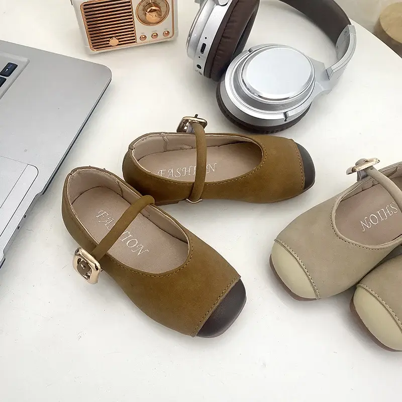 2025 Children Casual Shoes for Girls Spring New Fashion Korean Style Soft Bottom Anti-slippery Versatile Chic Wedding Dress Shoe