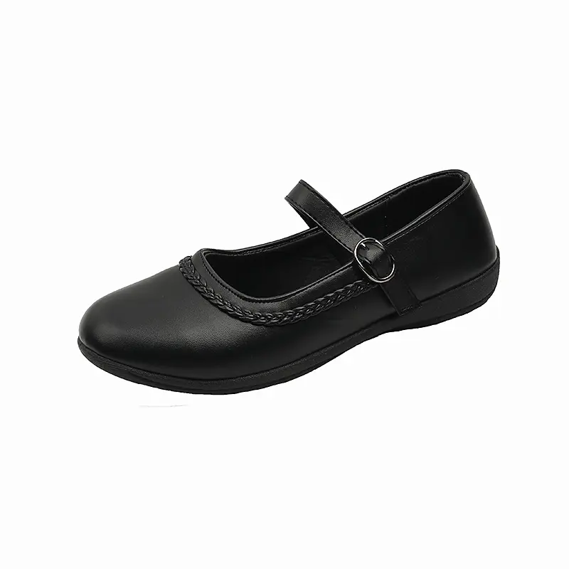 British Style Kids Leather Shoe Black School Shoes for Girls 2024 New Uniform Versatile Children Princess Shoes Fashion Non-slip