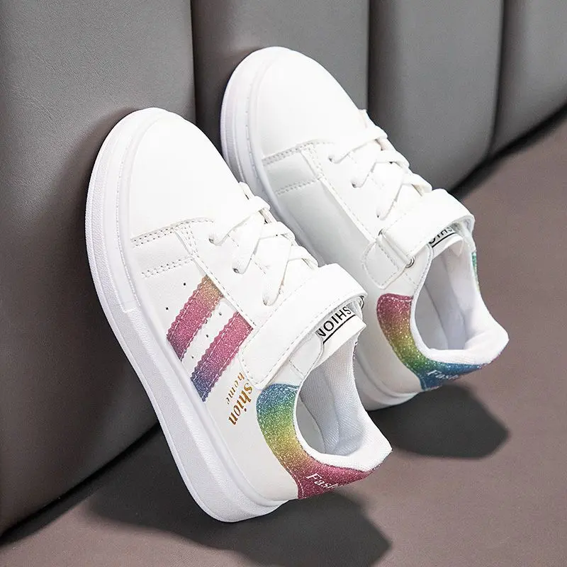 Children's Sports Shoes Non-slip New Tennis Shoes for Girls Fashion Boys Versatile Kids Causal School Running Sneakers Hook Loop